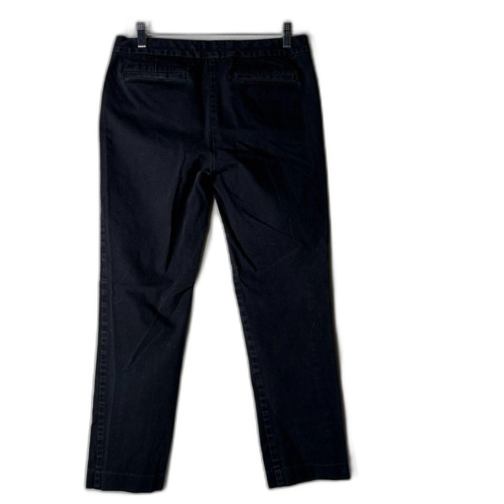 Lands' End navy stretch cotton cropped low rise chino pants size 6